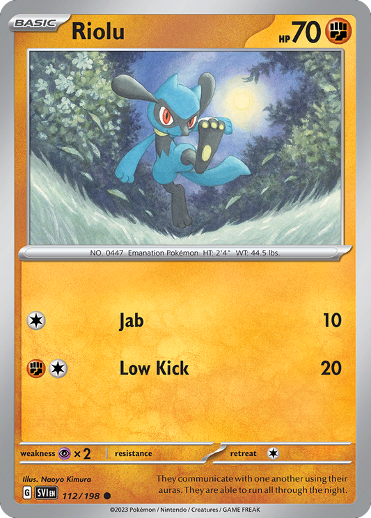 Riolu 112/198 Common | Scarlet & Violet | Pokemon Card