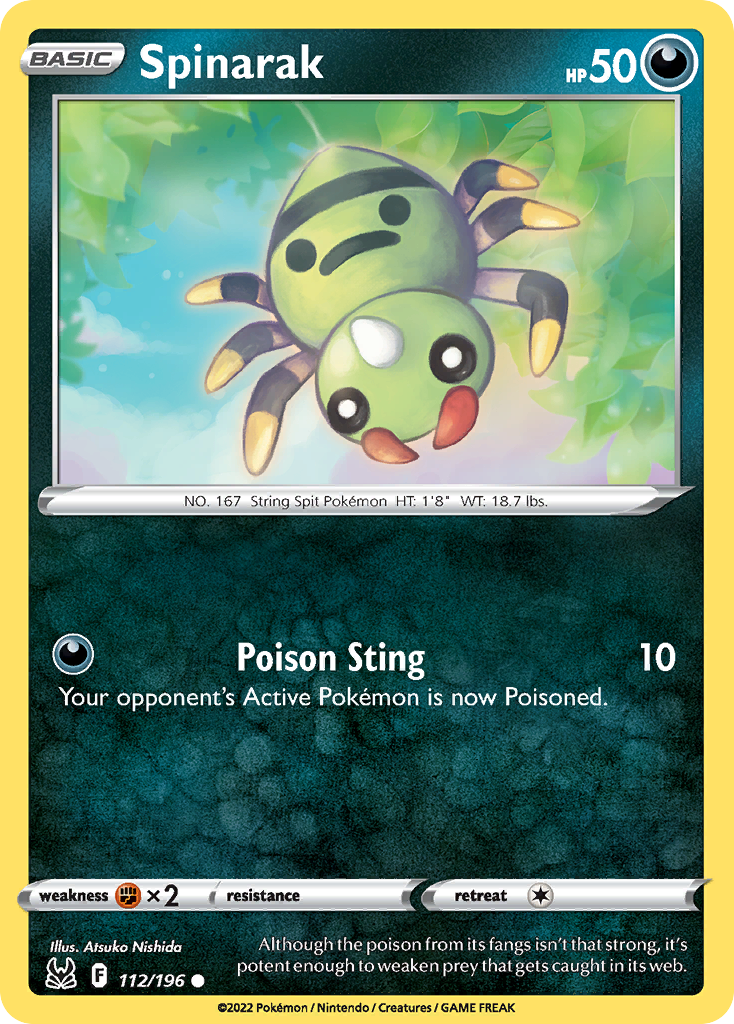 Spinarak 112/196 Common | Lost Origin | Pokemon Card