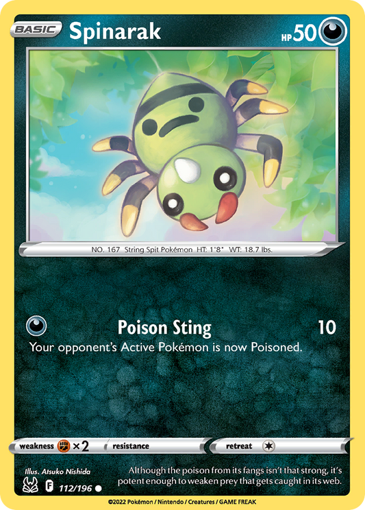 Spinarak 112/196 Common | Lost Origin | Pokemon Card