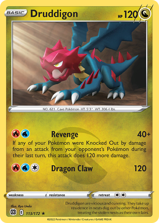 Druddigon 113/172 Rare | Brilliant Stars | Pokemon Card