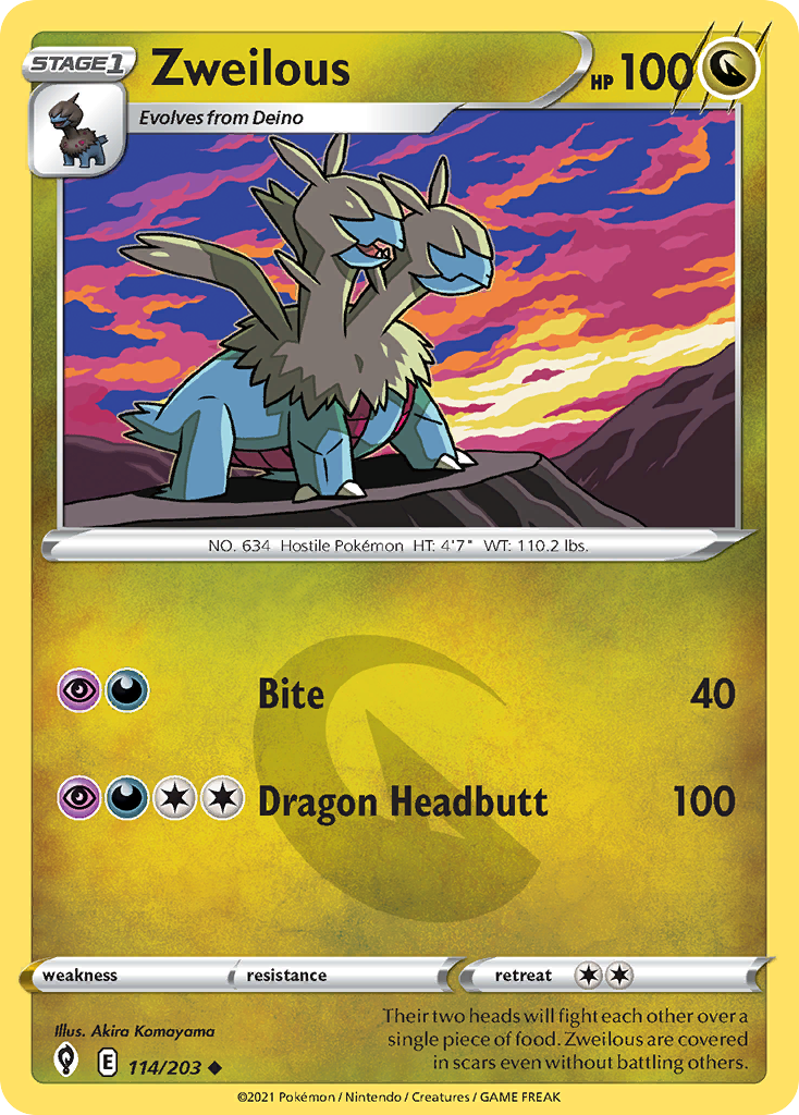 Zweilous 114/203 Uncommon | Evolving Skies | Pokemon Card