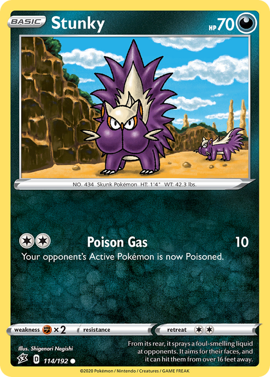 Stunky 114/192 Common | Rebel Clash | Pokemon Card