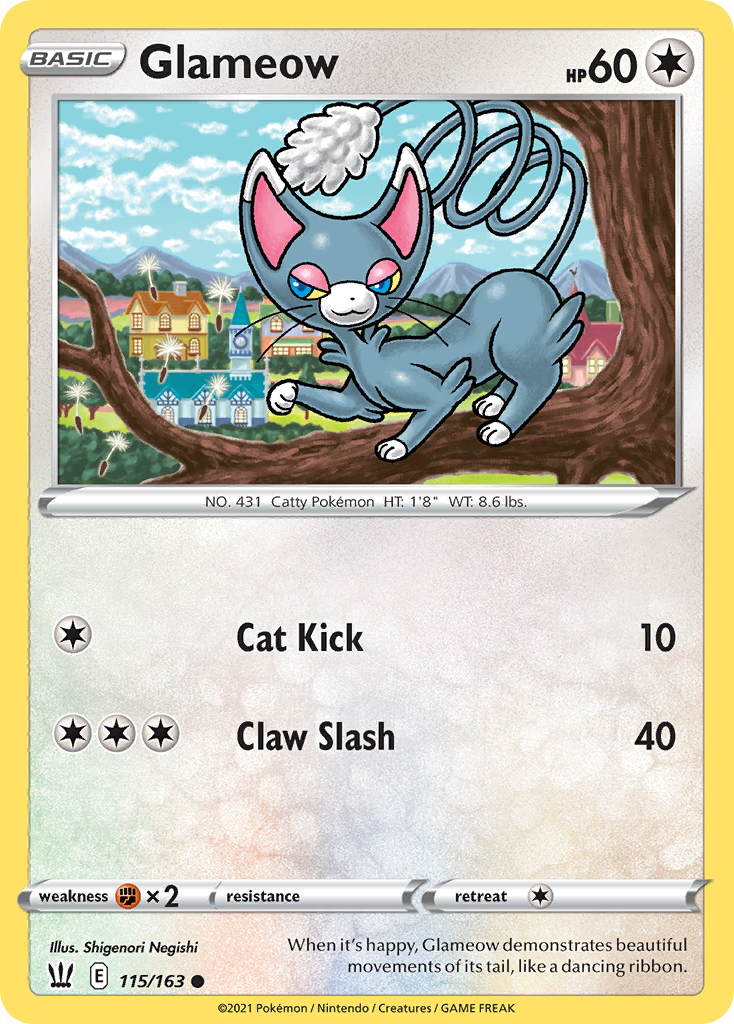 Glameow 115/163 Common | Battle Styles | Pokemon Card