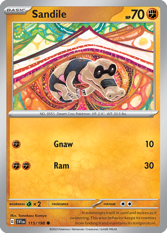 Sandile 115/198 Common | Scarlet & Violet | Pokemon Card