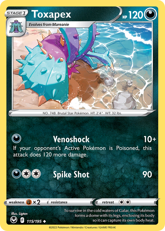 Toxapex 115/195 Uncommon | Silver Tempest | Pokemon Card