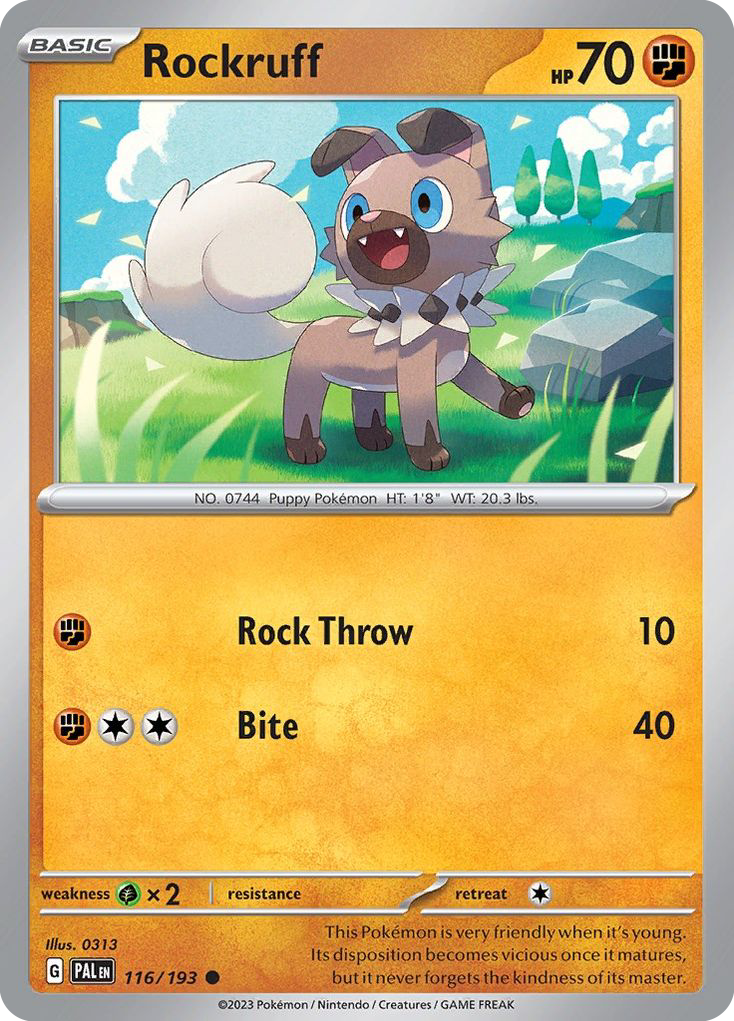 Rockruff 116/193 Common | Paldea Evolved | Pokemon Card