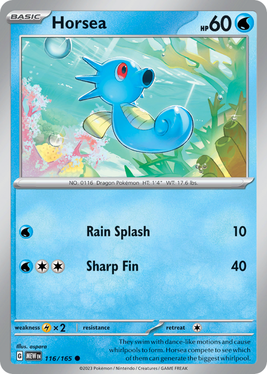 Horsea 116/165 Common | 151 | Pokemon Card