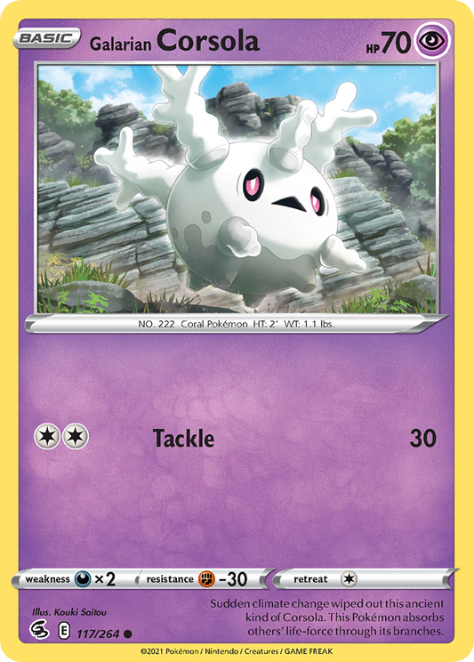 Galarian Corsola 117/264 Common | Fusion Strike | Pokemon Card