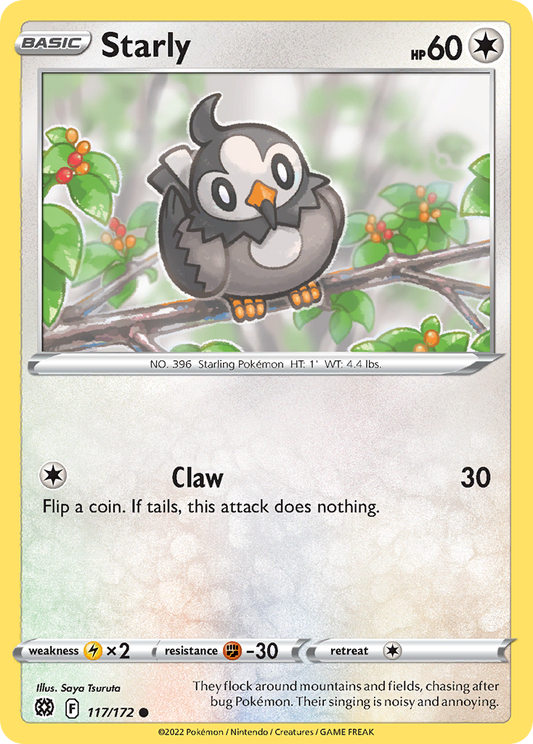 Starly 117/172 Common | Brilliant Stars | Pokemon Card