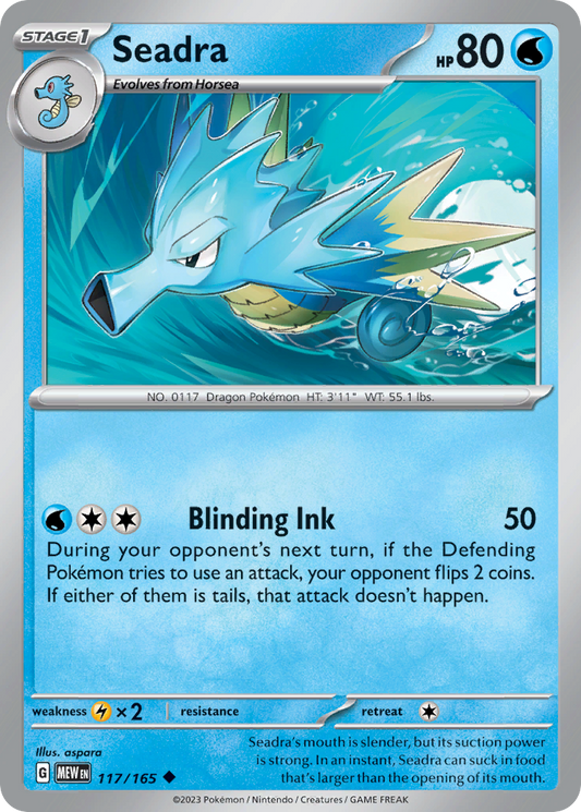 Seadra 117/165 Uncommon | 151 | Pokemon Card