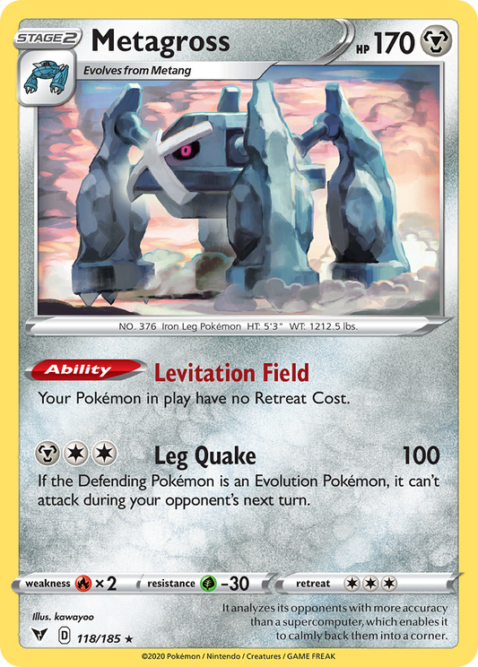 Metagross 118/185 Rare | Vivid Voltage | Pokemon Card