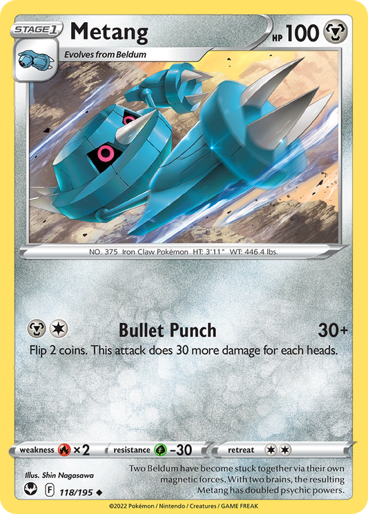 Metang 118/195 Uncommon | Silver Tempest | Pokemon Card