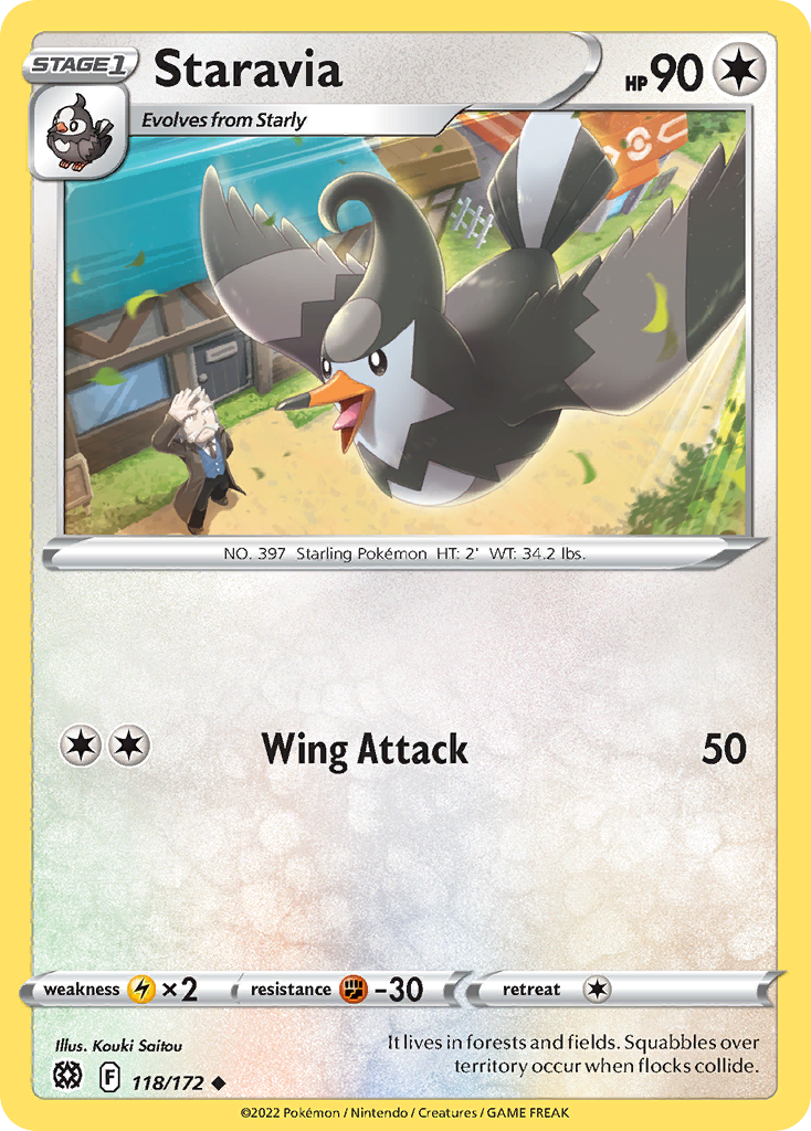 Staravia 118/172 Uncommon | Brilliant Stars | Pokemon Card