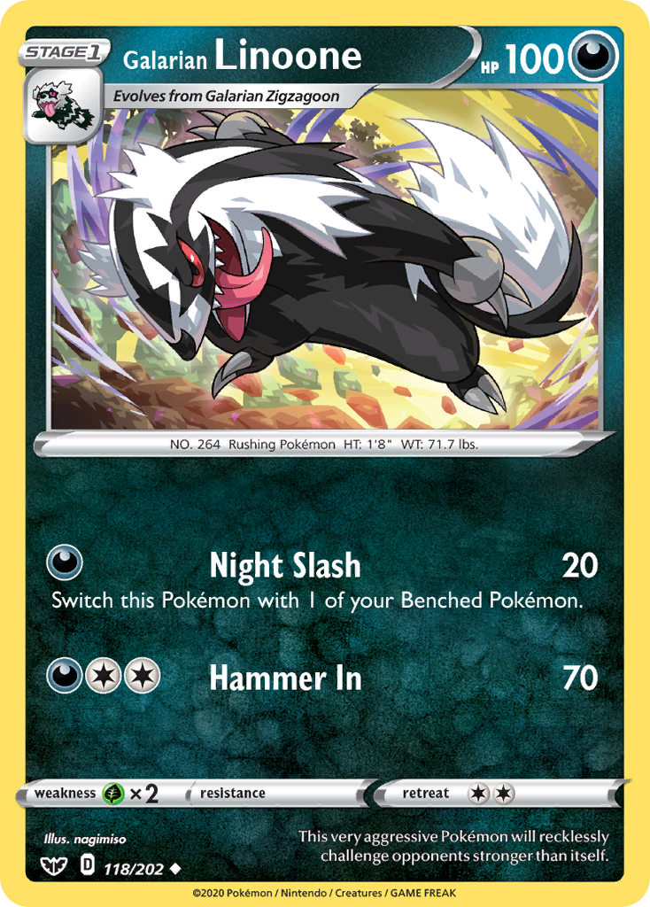 Galarian Linoone 118/202 Uncommon | Sword & Shield | Pokemon Card