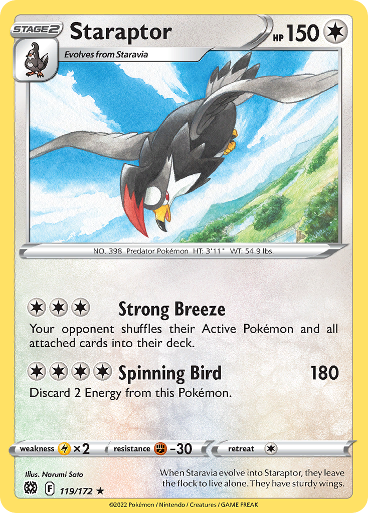 Staraptor 119/172 Rare | Brilliant Stars | Pokemon Card