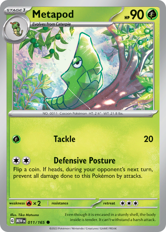 Metapod 11/165 Common | 151 | Pokemon Card