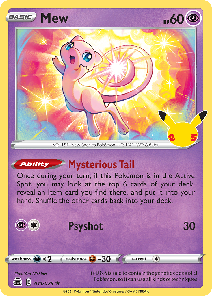 Mew 11/25 Rare Holo | Celebrations | Pokemon Card