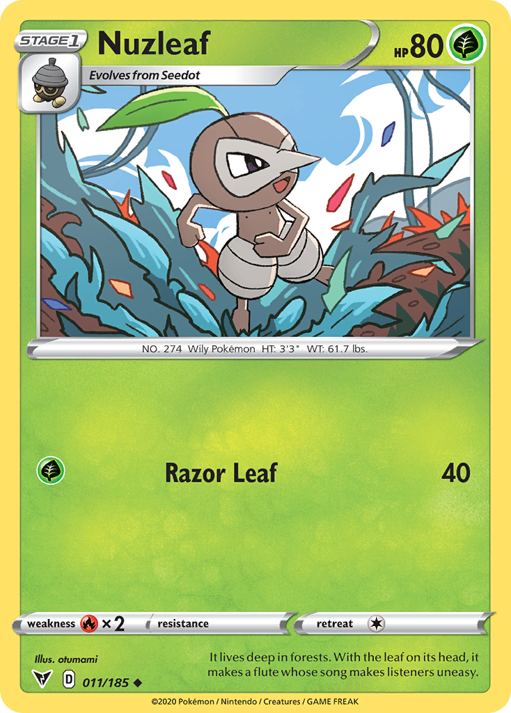 Nuzleaf 11/185 Uncommon | Vivid Voltage | Pokemon Card