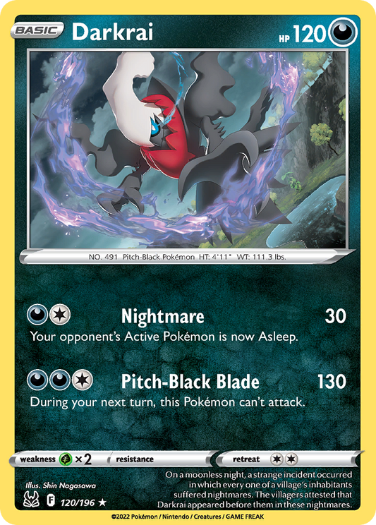 Darkrai 120/196 Rare Holo | Lost Origin | Pokemon Card