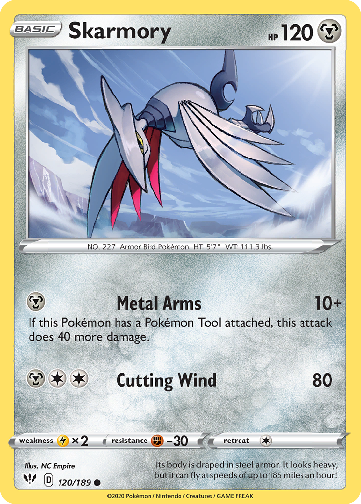 Skarmory 120/189 Common | Darkness Ablaze | Pokemon Card