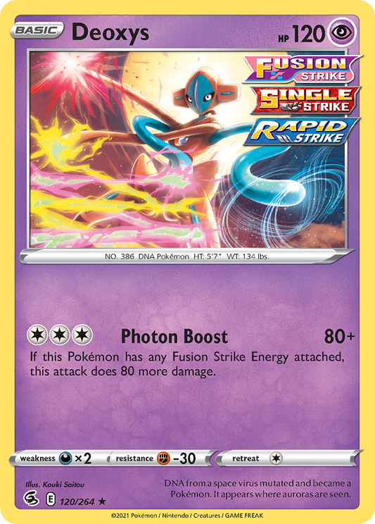 Deoxys 120/264 Rare Holo | Fusion Strike | Pokemon Card