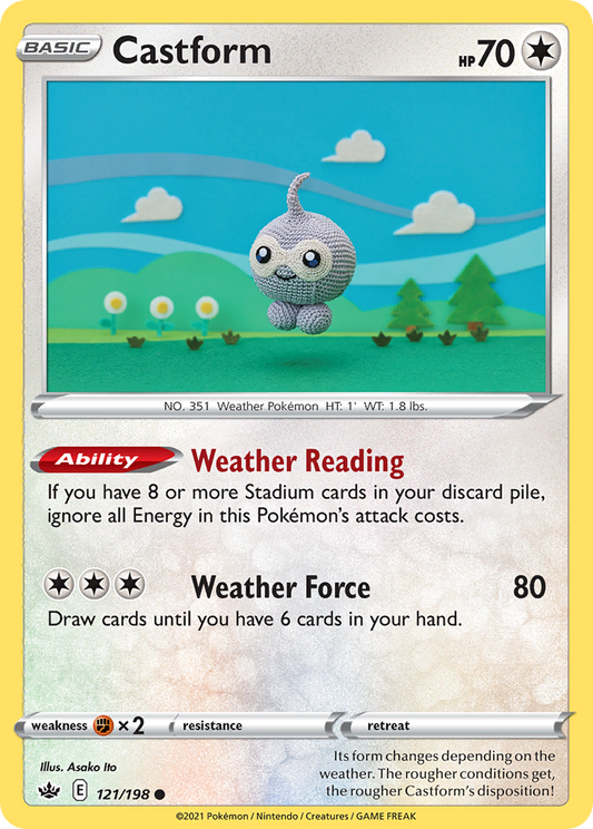 Castform 121/198 Common | Chilling Reign | Pokemon Card