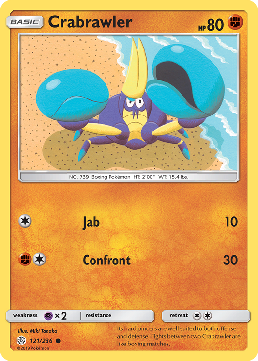 Crabrawler 121/236 Common | Cosmic Eclipse | Pokemon Card