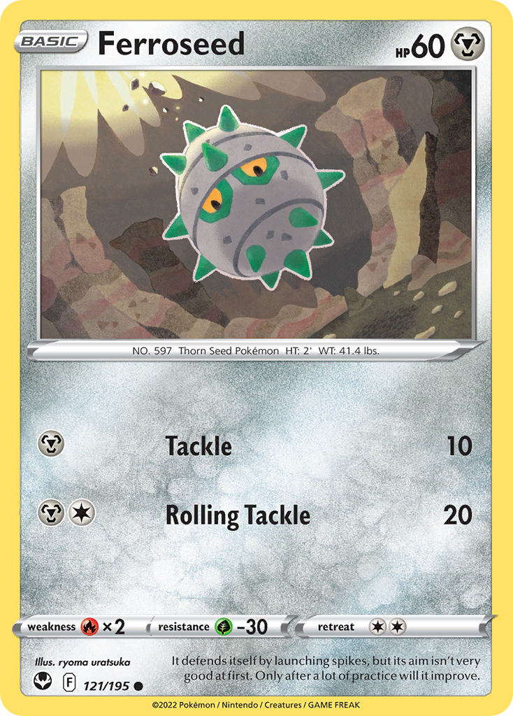 Ferroseed 121/195 Common | Silver Tempest | Pokemon Card