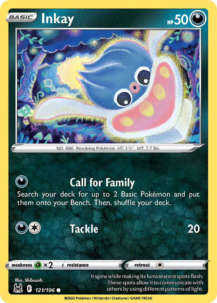 Inkay 121/196 Common | Lost Origin | Pokemon Card