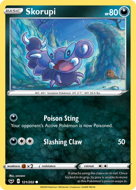 Skorupi 121/202 Common | Sword & Shield | Pokemon Card