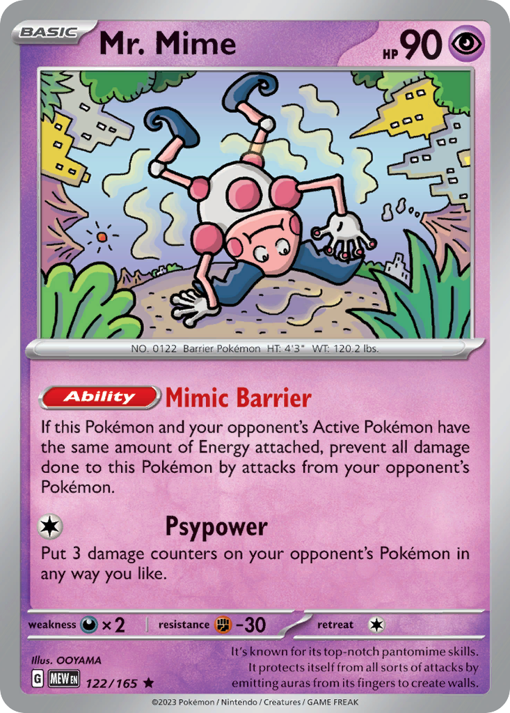 Mr. Mime 122/165 Rare Holo | 151 | Pokemon Card