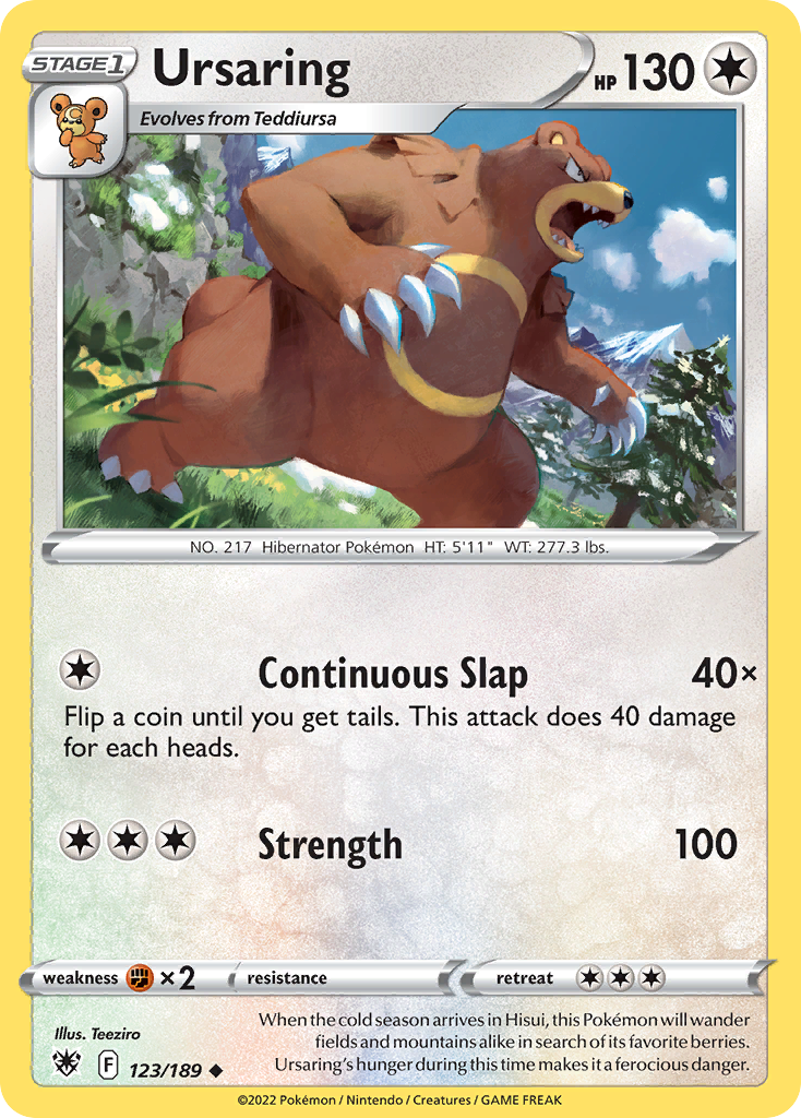 Ursaring 123/189 Uncommon | Astral Radiance | Pokemon Card