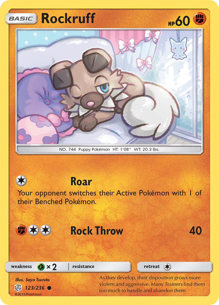 Rockruff 123/236 Common | Cosmic Eclipse | Pokemon Card