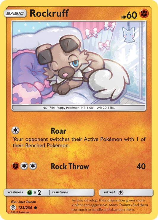 Rockruff 123/236 Common | Cosmic Eclipse | Pokemon Card