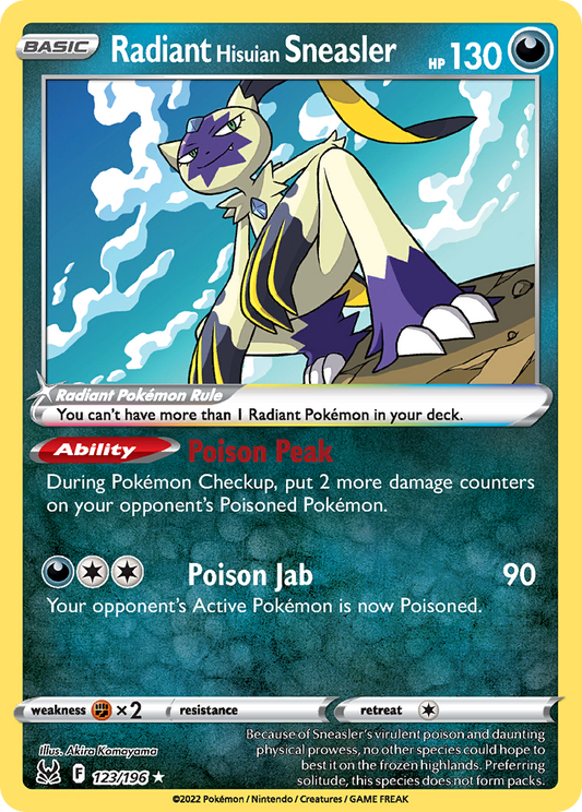 Radiant Hisuian Sneasler 123/196 Radiant Rare | Lost Origin | Pokemon Card