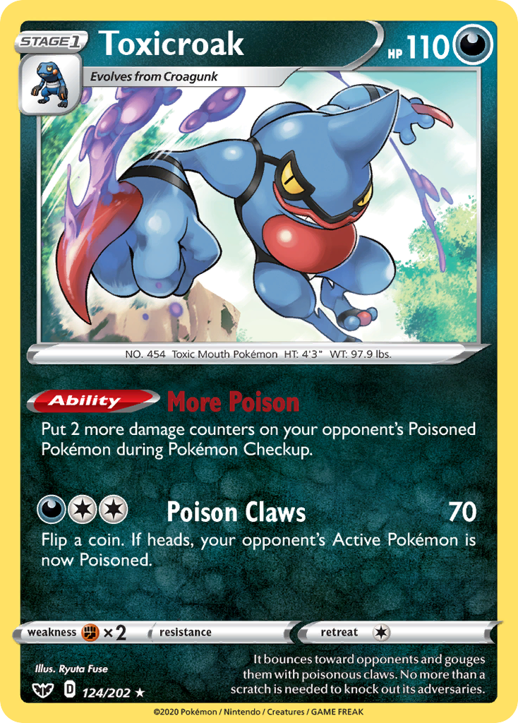 Toxicroak 124/202 Rare Holo | Sword & Shield | Pokemon Card