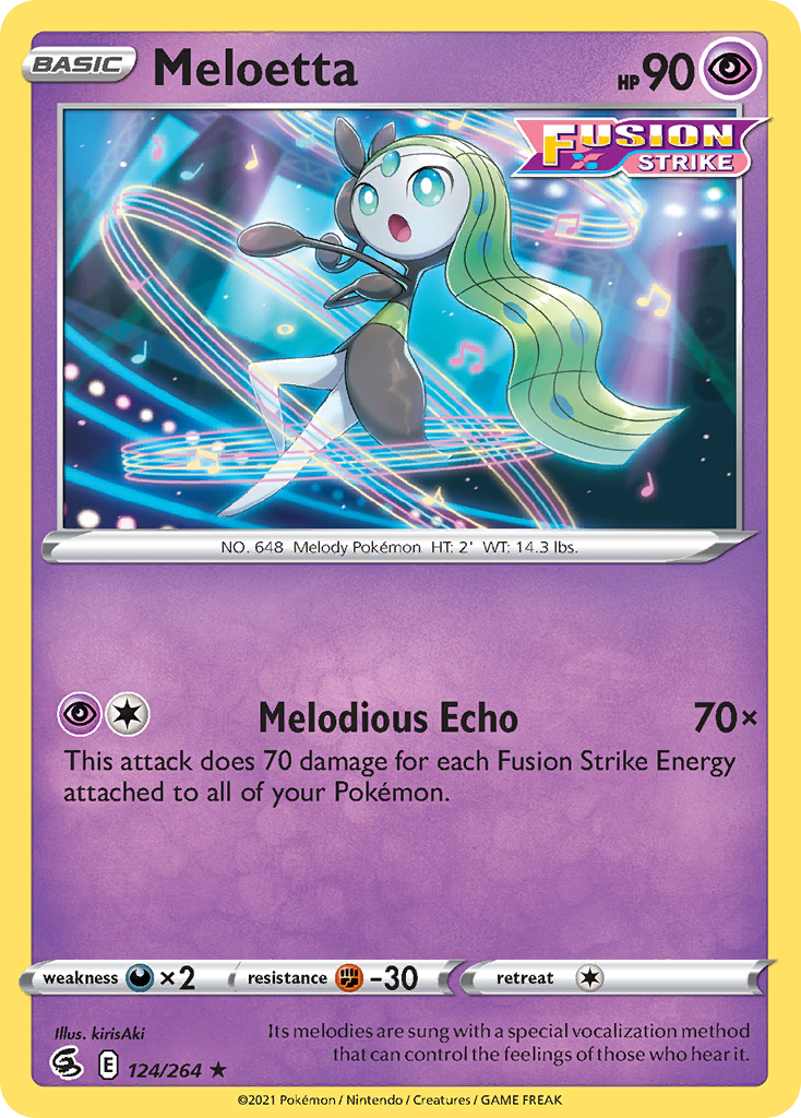 Meloetta 124/264 Rare | Fusion Strike | Pokemon Card