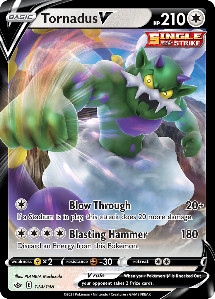 Tornadus V 124/198 Rare Holo V | Chilling Reign | Pokemon Card