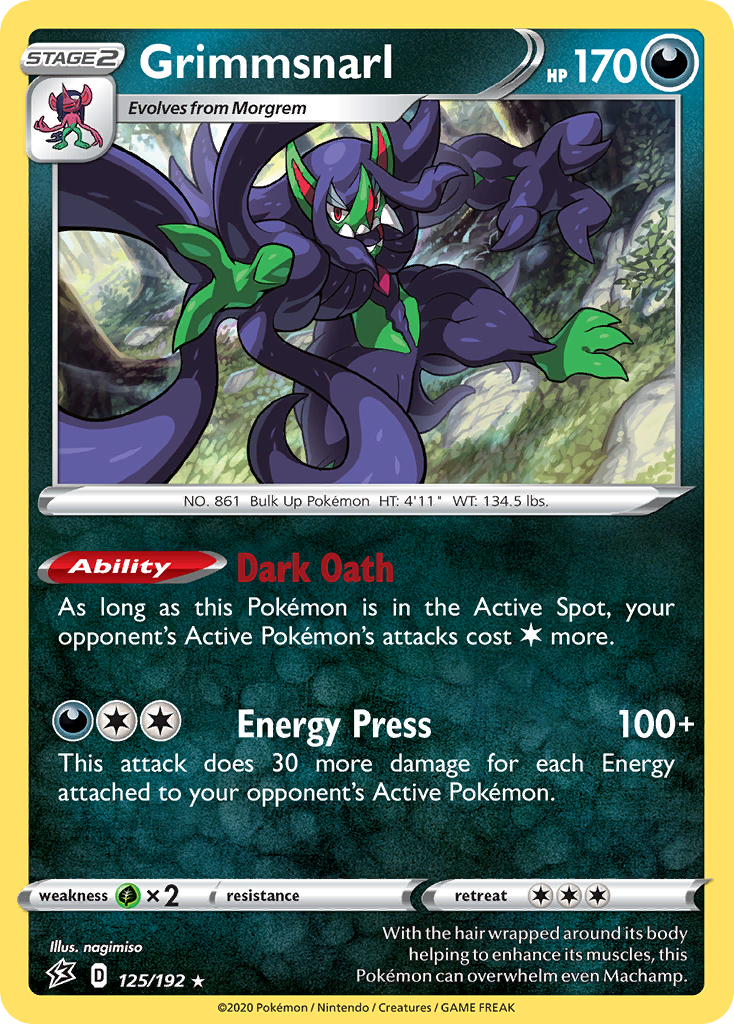 Grimmsnarl 125/192 Rare Holo | Rebel Clash | Pokemon Card