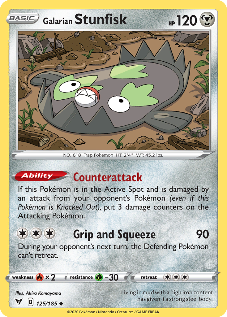 Galarian Stunfisk 125/185 Uncommon | Vivid Voltage | Pokemon Card