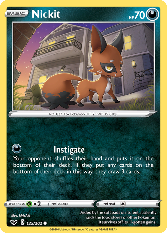 Nickit 125/202 Common | Sword & Shield | Pokemon Card