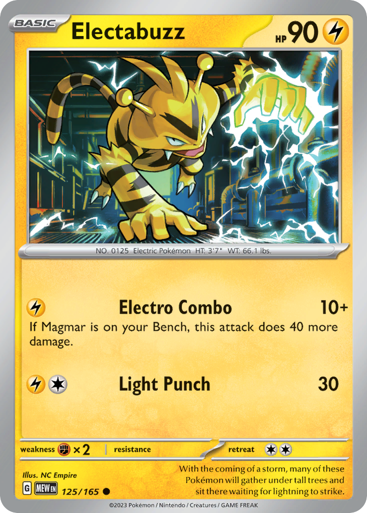 Electabuzz 125/165 Common | 151 | Pokemon Card