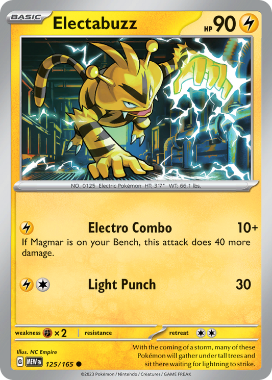 Electabuzz 125/165 Common | 151 | Pokemon Card