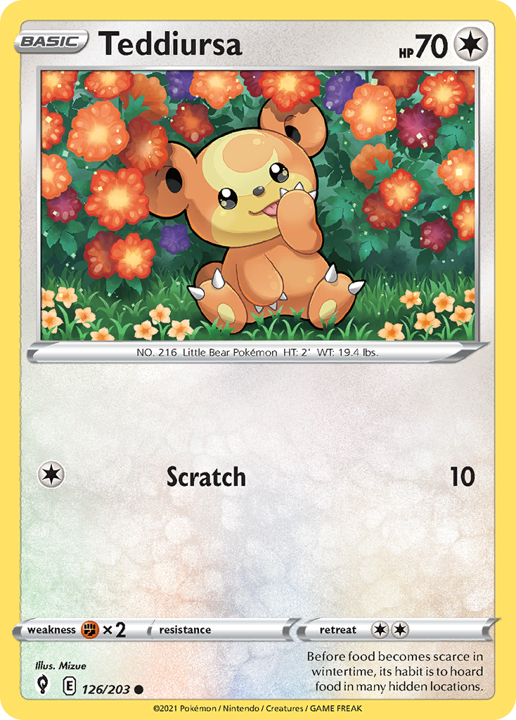 Teddiursa 126/203 Common | Evolving Skies | Pokemon Card