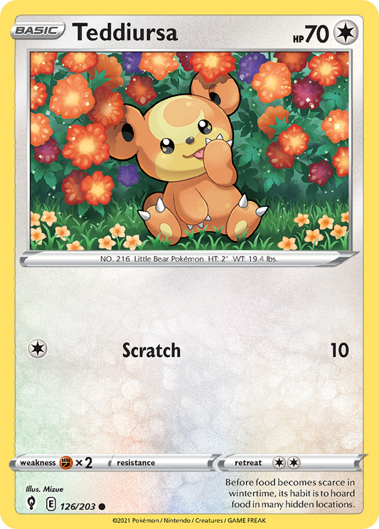 Teddiursa 126/203 Common | Evolving Skies | Pokemon Card