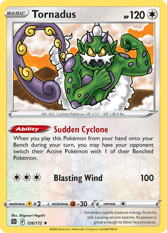 Tornadus 126/172 Rare | Brilliant Stars | Pokemon Card