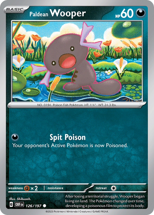 Paldean Wooper 126/197 Common | Obsidian Flames | Pokemon Card