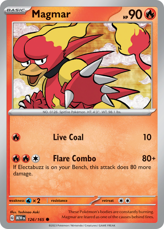 Magmar 126/165 Common | 151 | Pokemon Card