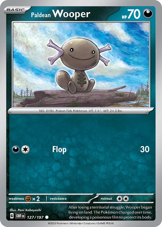 Paldean Wooper 127/197 Common | Obsidian Flames | Pokemon Card