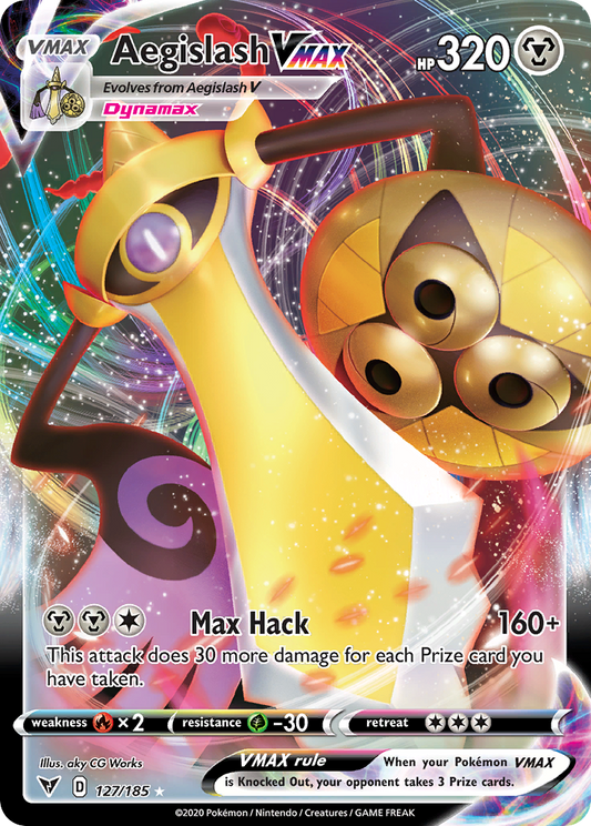 Aegislash VMAX 127/185 Rare Holo VMAX | Vivid Voltage | Pokemon Card